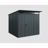Hörmann Ecostar, Metall-Gerätehaus Elegant mit Pultdach Typ 2, 248 x 283 cm, anthrazitgrau, 5,7 m², 1-flüglige Tür