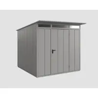 Hörmann Ecostar, Metall-Gerätehaus Elegant mit Pultdach Typ 2, 248 x 283 cm, graualuminium, 5,7 m², 1-flüglige Tür
