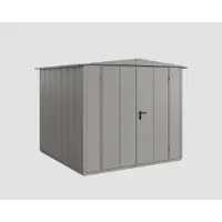 Hörmann Ecostar, Metall-Gerätehaus Elegant mit Satteldach Typ 2, 238 x 238 cm, graualuminium, 5,7 m², 2-flüglige Tür