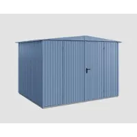 Hörmann Ecostar, Metall-Gerätehaus Trend mit Satteldach Typ 3, 324 x 248 cm, taubenblau, 7,2 m², 2-flüglige Tür