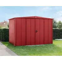Hörmann Ecostar, Metall-Gerätehaus Elegant mit Satteldach Typ 3, 238 x 303 cm, purpurrot, 7,2 m², 2-flüglige Tür