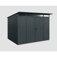 Hörmann Ecostar, Metall-Gerätehaus Trend mit Pultdach Typ 3, 313 x 283 cm, anthrazitgrau, 7,2 m², 2-flüglige Tür
