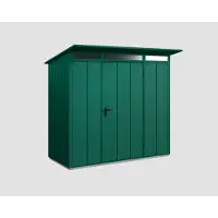 Hörmann Ecostar, Metall-Gerätehaus Elegant mit Pultdach Typ 1, 248 x 153 cm, moosgrün, 2,6 m², 1-flüglige Tür