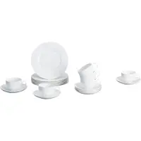 Villeroy & Boch Geschirr-Set "Kaffee-Set Royal 18er Set weiß", weiß, 18, Porzellan, Geschirr-Sets, Geschirr-Set, Spülmaschinengeeignet, Mikrowellenfest