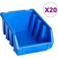 vidaXL Stapelboxen 20 Stk. Blau Kunststoff