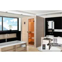 Weka Massivholz-Sauna VALIDA Gr. 1 Sparset 4,5 kW OS inkl. digitaler Steuerung, Glastür x B x T x H x 139 x 139 x 204
