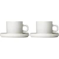 Blomus Kaffeetasse und Untertasse Pilar Moonbeam (2er Set)