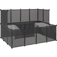 vidaXL Kleintierkäfig Schwarz 143x107x93 cm PP und Stahl