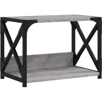 vidaXL Druckerständer 2 Ablagen Grau Sonoma 44x26x31,5cm Holzwerkstoff