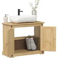vidaXL Waschbeckenunterschrank Corona 73x33x60 cm Massivholz Kiefer