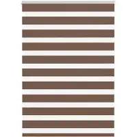 vidaXL Doppelrollo Braun 105x100 cm Stoffbreite 100,9 cm Polyester