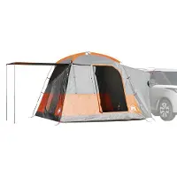 vidaXL Autozelt 4 Personen Grau und Orange Wasserfest