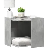 vidaXL Katzenklo Betongrau 53x53x51 cm Holzwerkstoff