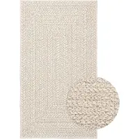 vidaXL Teppich ZIZUR Creme 60x110 cm Jute-Optik Indoor und Outdoor