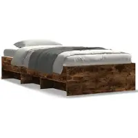 vidaXL Bettgestell ohne Matratze Räuchereiche 180x200 cm Holzwerkstoff