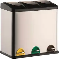 MSV Altpapier 3x20 l grau 60,5x34x60,5 cm Edelstahl