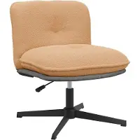 vidaXL Bürodrehstuhl Beige Gelockter wollähnlicher Stoff