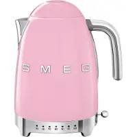 Smeg Elektrischer Wasserkocher, Wasserkocher KLF04PKEU, 2400 W, 1,7 Liter, Kunststoff, Edelstahl, Pink Pastell