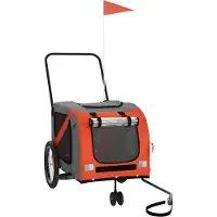 vidaXL Fahrradanhänger Hunde Orange und Grau Oxford-Gewebe und Eisen
