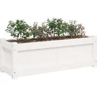 vidaXL Pflanzkübel Weiss 90x31x31 cm Massivholz Kiefer,Farbe
