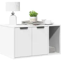 vidaXL Katzenklo Weiß 80x50x45 cm Holzwerkstoff
