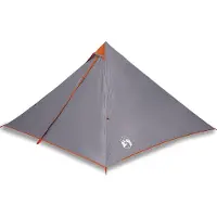 vidaXL Tipi-Familienzelt 7 Personen Grau und Orange Wasserdicht