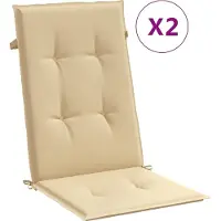 vidaXL Hochlehner-Auflagen 2 Stk. Melange Beige 120x50x4 cm Stoff