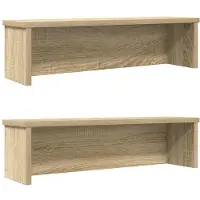 vidaXL Küchenregale Stapelbar 2 Stk. Sonoma-Eiche 50x15x16 cm