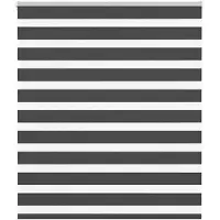 vidaXL Doppelrollo Schwarz 125x150 cm Stoffbreite 120,9 cm Polyester