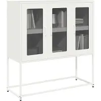 vidaXL Sideboard Weiß 100,5x39x107 cm Kaltgewalzter Stahl