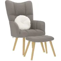 vidaXL Relaxsessel mit Hocker Taupe Stoff