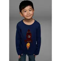 Kidsworld Langarmshirt "Rakete aus Wendepailletten" langärmelige, Basic-Passform, aus Jerseystoff, aus Baumwolle