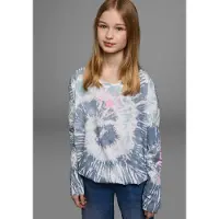 Kidsworld Fledermausshirt "Batik-Optik Shirt" Langarm, mit Gummizug am Saum, stylischer Aufdruck