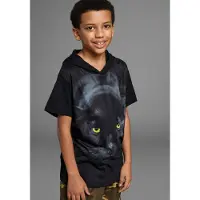 Kidsworld T-Shirt ", Kapuzen-T-Shirt mit Fotoprint: PANTHER" Kurzarm, modische Passform, mit stylischem Druck