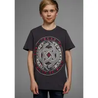 Kidsworld T-Shirt in anthrazit | Gr.: 128/134