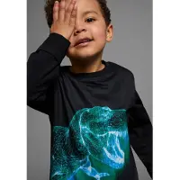 Kidsworld Langarmshirt "GREEN DINO" langärmlig, mit trendigem Druck, Rundhalsausschnitt, aus Baumwolle