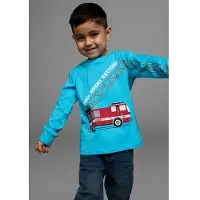 Kidsworld Langarmshirt "HIER KOMMT RETTUNG" Langarm, Basic-Passform, peppiger Druck