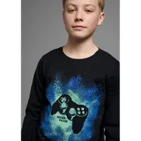 Kidsworld Langarmshirt "GAMER" Gamer-Shirt Langarm, Basic-Passform, mit trendigem Aufdruck