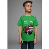 Kidsworld T-Shirt "Feuerwehr-Druck: PLATZ DA" Kurzarm, basic geschnitten, mit coolen Statements