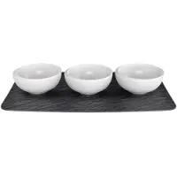 Villeroy & Boch Dipschale "Dipschälchen Set NewMoon schwarz-weiß" 4 Spülmaschinengeeignet, Mikrowellengeeignet