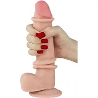 Lovetoy Sliding-Skin - zweischichtiger Dildo - 21cm (natur)