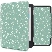 IMoshion Design Slim Hard Case Klapphülle für das Kobo Clara Colour / BW - Smoke Green Flowers