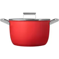 Smeg Kochtopf mit Deckel Rot Matt - ø 26 cm / 7,7 Liter