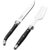 Laguiole Besteckset Premium-Linie Schwarz (12-teilig)
