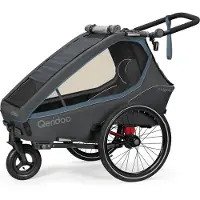 Qeridoo Kidgoo 1 - Kinderfahrradanhänger für 1 Kind, Farbe: Navy Blue