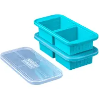 Souper Cubes 2 Tassen Silikon Gefrierformen mit Deckeln - Einfaches Meal Prep Behälter