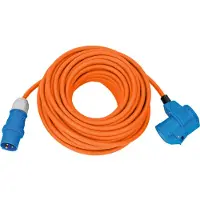 Brennenstuhl CEE Camping-Verlängerungskabel 25m, IP44, Ölbeständig, Orange, 230V/16A, Schutzkontakt-Kombisteckdose