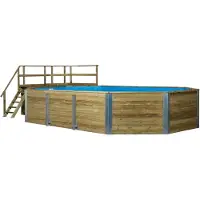 Weka Achteckpool "Mali 4 mit Technikraum" BxLxH: 376x714x116 cm