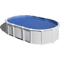 Gre Ovaler Stahlwandpool in Weiß KITPROV6188 – 610 x 375 x 132 cm, Komplettset + GRATIS Elektrischer Poolreiniger VCB50