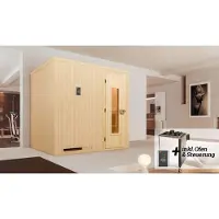 Weka Sauna "Halmstad" Set, 7,5 kW Bio-Ofen mit digitaler Steuerung
